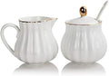Sweejar Sugar and Creamer Set of 3,Pitcher,Sugar Bowl with lid and