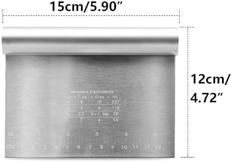TopHomer Silver Dough Pastry Cutter Chopper Scraper Stainless Steel