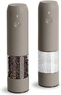Electric Salt and Pepper Grinder Set, USB Rechargeable, Greige
