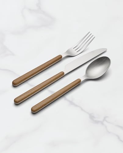 Oneida 24 Seven Faux Wood 12-Piece Silverware Set for 4, Flatware