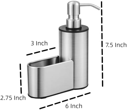 Kitchen Soap Dispenser with Sponge Holder, 12 oz