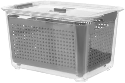 Refrigerator Sealed Storage Box, 2 Compartment PET PP Vegetable