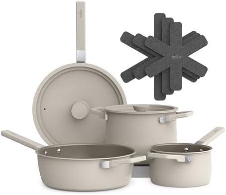 bella Fits-AnywhereTM 9-Piece, Nonstick, Non-Toxic Cookware Set