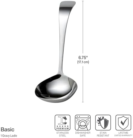 Towle Living Basic Serving Gravy LadleServing Utensil, Silverware