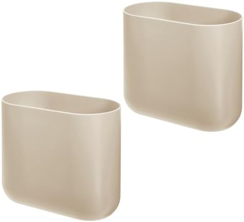 iDesign Small Slim Plastic Bathroom Trash Can, 2-Pack