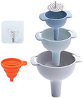 WAFJAMF 3 Pack Plastic Kitchen Funnels with Handle, Detachable