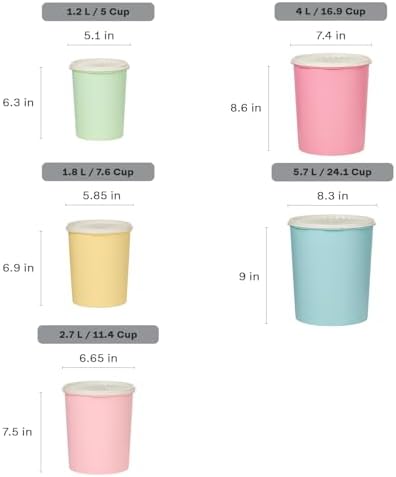 Tupperware Heritage 10-Piece Pastel Tall Canister Set