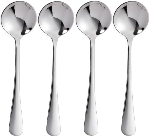 18/8 Soup Spoons 304 Stainless Steel 4-Piece Sppons Set