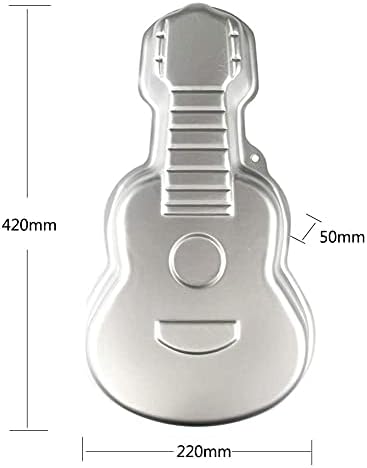 Guitar Shaped Cake Pan, Aluminum 3D Birthday Cake Mold Baking Mould