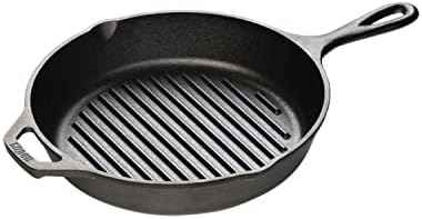 Lodge Pre-Seasoned Cast Iron Grill Pan, 10.25 Inches