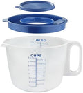 8 Cup Measuring Cup with Splash Guard Lid, BPA-Free Plastic Mixing