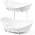 HBlife 2 Tier Fruit Bowl, Ceramic Fruit Basket for Kitchen Counter
