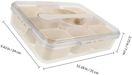 Cabilock Portable Nine Compartment Spice Storage Box with Lid for