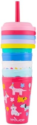 REDUCE GoGo's Kids 5-Pack 12oz Tumbler Cups with Lids & Spill-Proof
