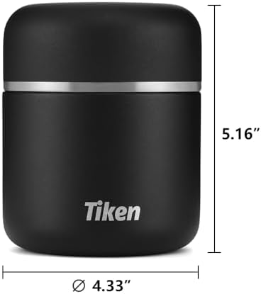 Tiken Stainless Steel Vacuum Insulated Food Jar - 16oz Leakproof