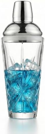 18.5oz Crystal Cocktail Shaker with Muddler Spoon and Jigger Cap-Leak