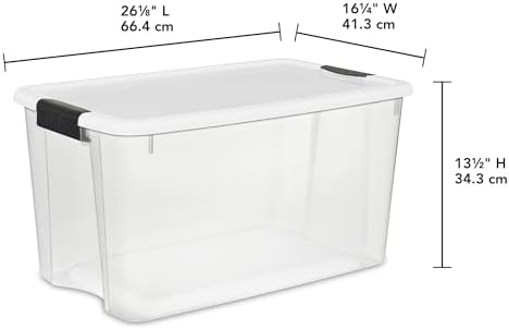 Sterilite Ultra Latch Box with Lids, 70 Quart, 4-Pack