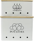 Potato and Onion Storage Bin Set of 2, Vented Metal Vegetable Storage