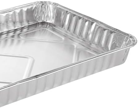 50 Pack Aluminum Pans, 12.7 x 8 in, Disposable Cookie Sheets Baking