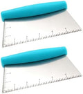 Pssopp 2PCS Stainless Steel Dough Scrapers, Kitchen Bread Dough