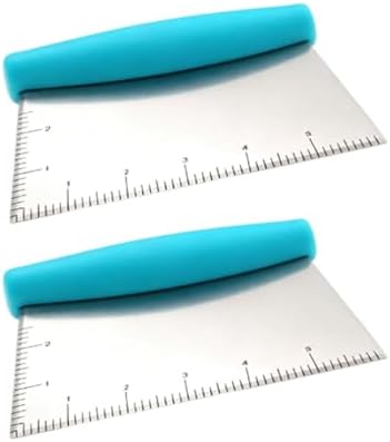 Pssopp 2PCS Stainless Steel Dough Scrapers, Kitchen Bread Dough