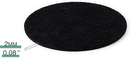 Set of 12 Felt Black Drink Coasters 4x4 inches - Round Coaster for