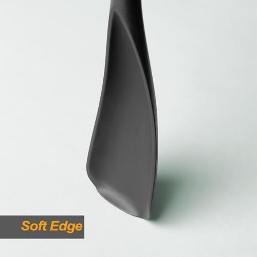 Silicone Cooking Spoon & Rice Scooper Set for Nonstick Cookwares, 2Pc