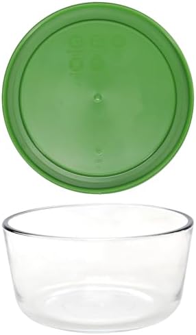 Pyrex 7201 (4-Cup) Glass Bowl with Lawn Green Lid - Made in USA