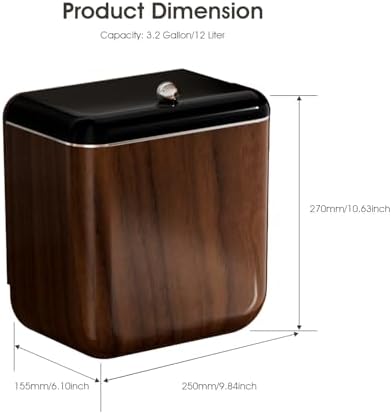 3.2 Gallon Under Sink Compost Bin with Lid, Walnut