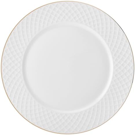 Mikasa Trellis Gold Rim Bone China Lightweight Chip Resistant 12 Piece Dinnerware Set, Service for 4