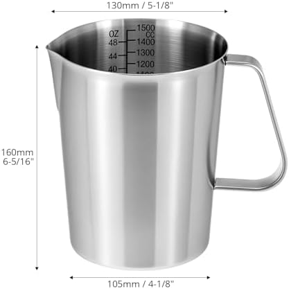 QWORK 304 Stainless Steel Measuring Cup 48 OZ with OZ/ML Graduations