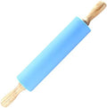 Silicone Rolling Pin Nonstick 15.35 Inch Wooden Handles