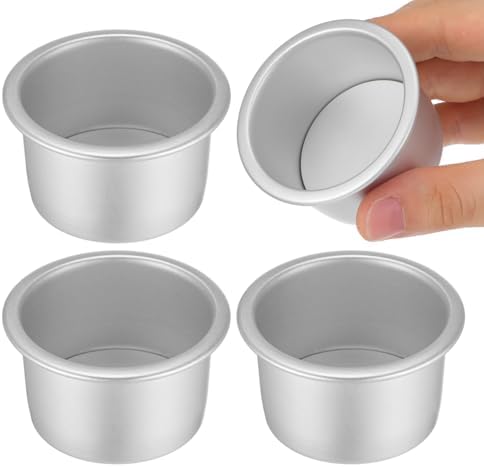 Zerodeko 4 pcs Mini Round Cake Pans with Removable Bottom 2.51 X 1.96