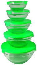 10-Piece Nested Glass Bowl Set [Set of 2] Color: Green