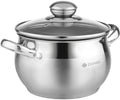 Daniks Classic 2 Quart Stainless Steel Stock Pot with Glass Lid