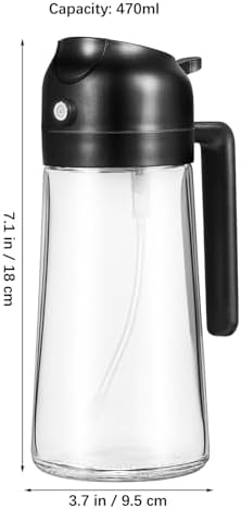 2-in-1 Olive Oil Dispenser and Sprayer, 470ml, Black