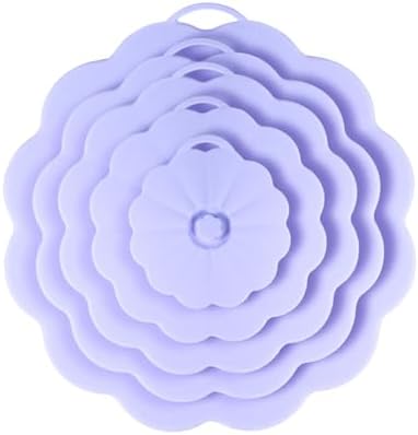 5x Silicone Lids Microwave Splatter Cover, Reusable Leakproof Sealing