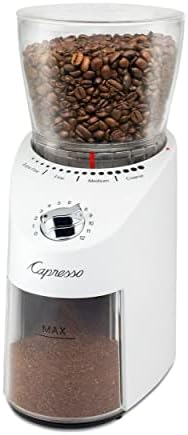 Capresso Infinity Plus Conical Burr Grinder Bundle, White