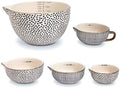 Ceramic Mixing Bowl Set – 5-Piece Measuring & Serving Bowls with Large
