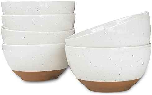 Mora Ceramic Small Dessert Bowls - 16oz, Set of 6 - Microwave, Oven