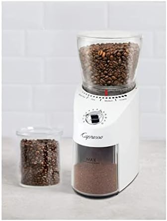 Capresso Infinity Plus Conical Burr Grinder, Shiny White