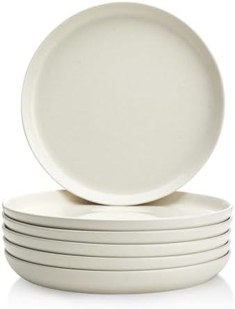 Sweese Porcelain Dessert Plates 7.4 Inch Set of 6 - Dove Gray Salad