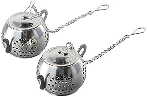 Tea Infusers for Loose Tea, 2 pack Cute Stainless Steel Teapot Shaped