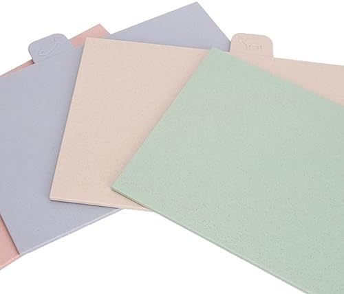 Color Coded Cutting Boards Set with Holder, 4 Plastic Chopping Board