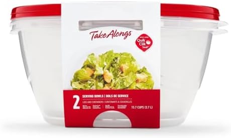 TakeAlongs Serving Bowl Food Storage Containers, 15.7 Cup, 2 Count