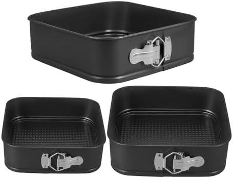 3pcs Square Springform Cake Pan Nonstick Steel Set, for Cheesecakes