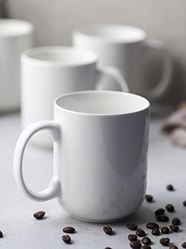 DOWAN Large Coffee Mug, 20 oz Ceramic White Coffee Mugs Set of 6