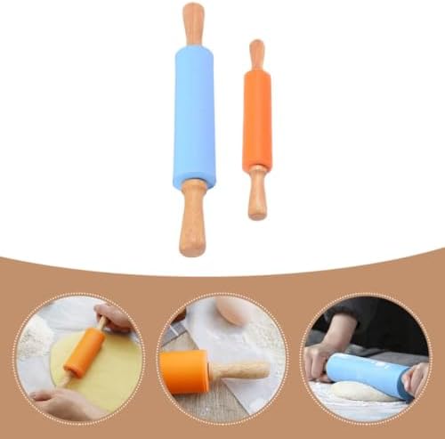 2pcs Silicone Rolling Pin Dough Roller for Tortillas and Bread Baking