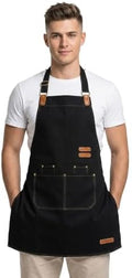 APRONPANDA Chef Apron for Men Women with Pockets Adjustable Strap