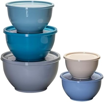 IT'S BRAZILIAN 10-Piece Nonslip Nesting Plastic Mixing Bowl Set with